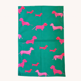 Tea towel - "Oh SO bright" Dashing Dachshunds