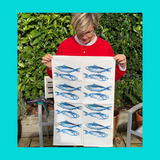 fish tea towel