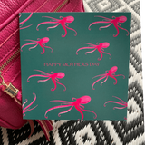 Quirky, brilliant Pink Octopus mother's day card