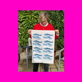 Quirky brilliant Fresh fish tea towel