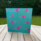 Pink Octopus Greetings cards - Pack of 3