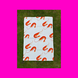 Quirky, brilliant, Prawns tea towel