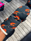 Oven Mitt Small - Prawns on navy!
