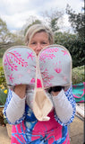 Oven gloves - Super Duper Pink Coral and Starfish