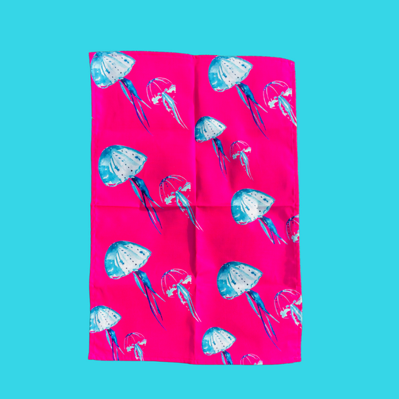 Oh SO bright Tea towel - Pink Jellies