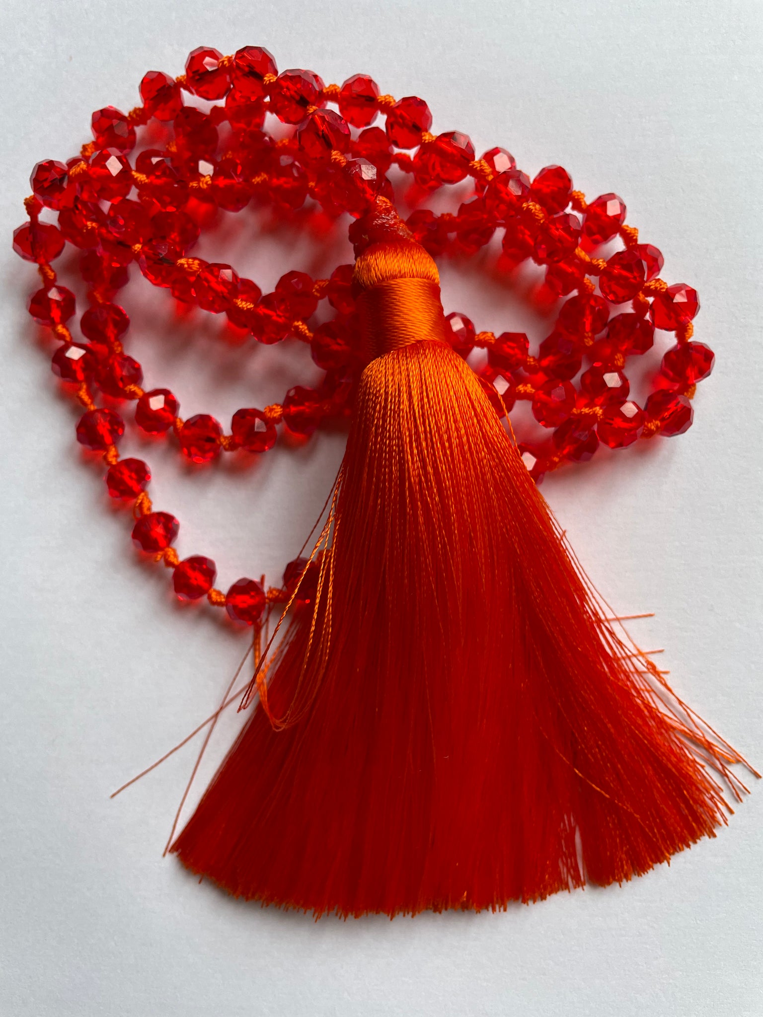 Orange 2025 tassel necklace