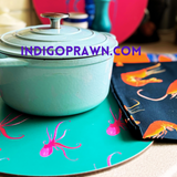 Serving mat Large round - Pink Octopus