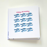 Quirky brilliant fish happy birthday card pack of 3