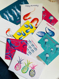 Quirky, bright pack of 10 cards
