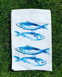Oh so bright fish tea towel