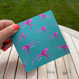 Pink Octopus Greetings cards - Pack of 3