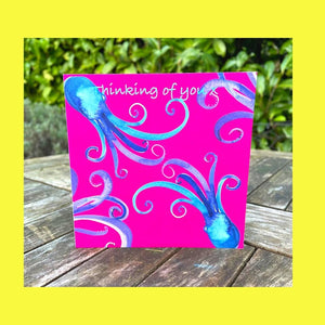 Quirky, brilliant "thinking of you" Octopus greetings card