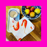 Quirky, brilliant prawn tray and tea towel